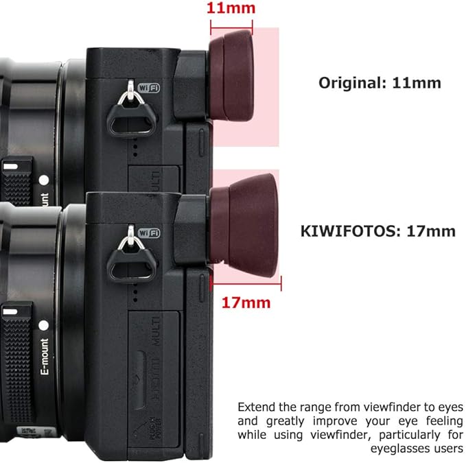 Kiwifotos Soft Long FDA-EP17 Viewfinder Eyecup Eye Cup Eyepiece for Sony A6400 A6500 A6600 Mirrorless Camera