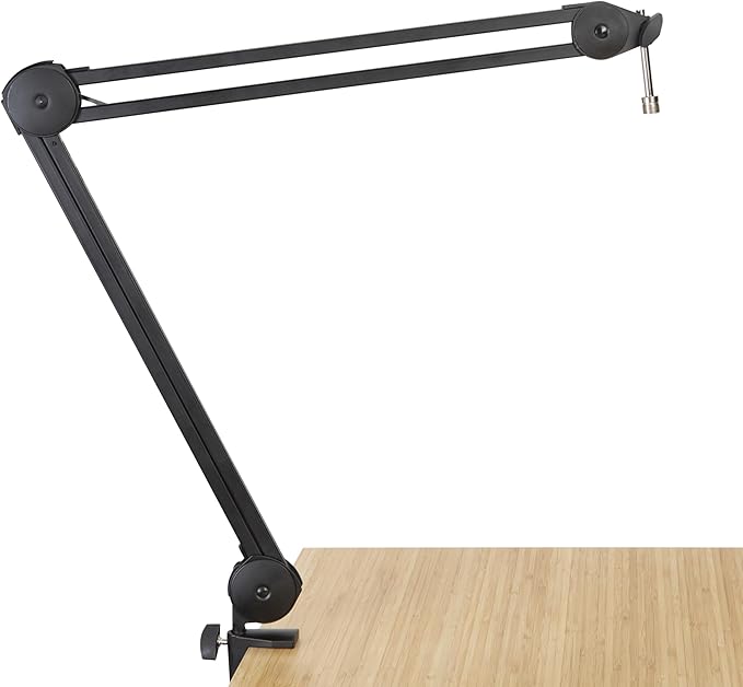 Gator Frameworks Deluxe Spring-loaded Desk-Mounted Microphone Boom Arm for Broadcasts, Podcasts, Content Creation, Live Streaming, & Similar Applications (GFWMICBCBM1000)