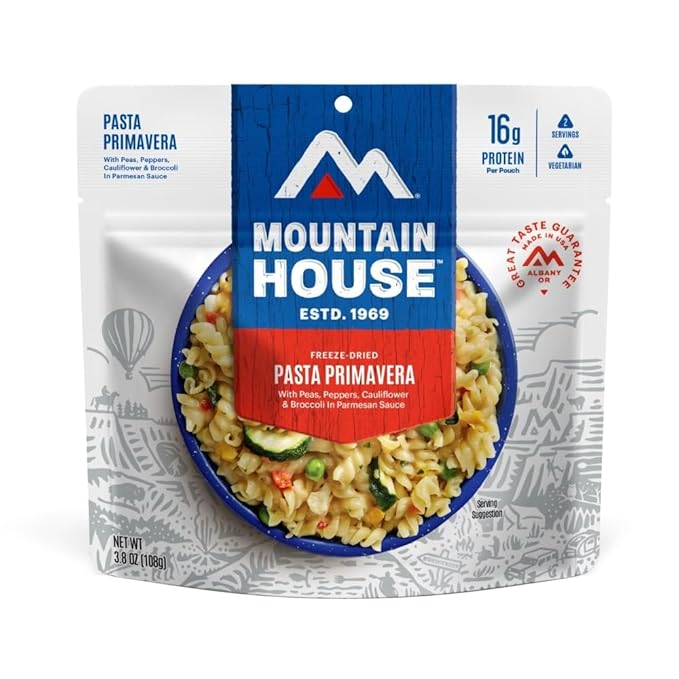 Mountain House Pasta Primavera | Freeze Dried Backpacking & Camping Food | Vegetarian | 2 Servings
