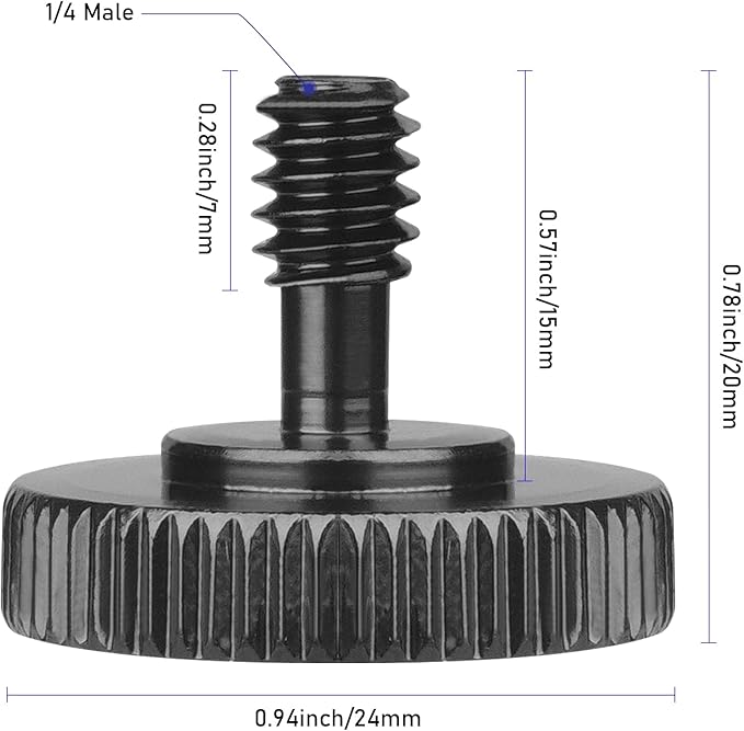 2 Packs Thumb Screw Camera Quick Release Adapter with 4 Packs Rubber Washers,1/4 Male to 1/4 Female Thread Thumbscrew L Bracket Mount Tripod Screw Rubber Pads for Camera Mounting Plate Flash Bracket