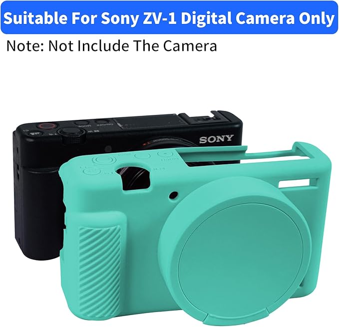 Camera Case for Sony ZV-1, ZV1 Camera Cover Silicone Camera Sleeve Body Skin Protective Case with Removable Lens Cap for Sony ZV 1 Digital Camera, Green