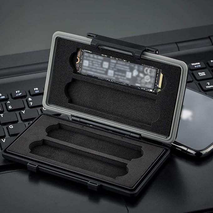 4 Slots M.2 2280 2260 2242 2240 2230 SSD Case,Water-Resistant & Anti-Shock M.2 NVMe 2280 SSD Card Holder for PC Desktop Laptop Internal Solid State Drive Protective Wallet Storage Organizer Box