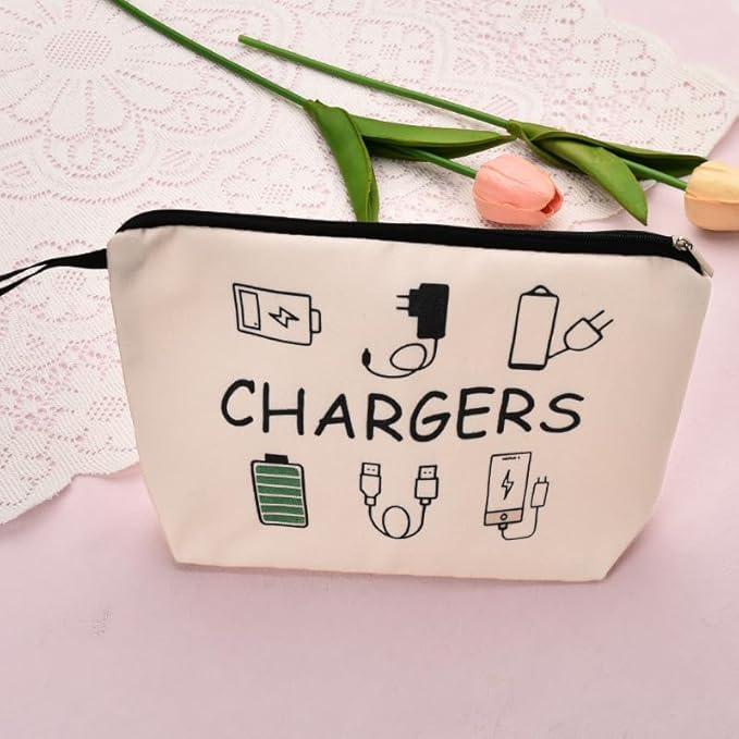ShiQiao Spl Charging Cable Organizer Bag Chargers Organizer Bag for Travel Backpack with Zipper Toiletry Pouch Gifts for Friends Daughter Son Bday Birthday Gifts Chargers Makeup Cosmetic Bags