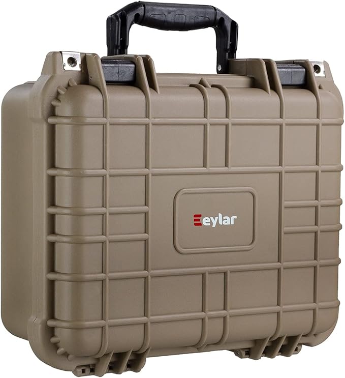 Eylar Protective Camera Hard Case Water & Shock Proof with Foam 13.37 inch 11.62 inch 6 inch Tan