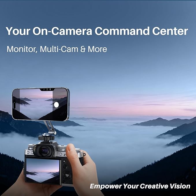 Magnetic Metal Phone Mount with Cold Shoe & 1/4-20 Thread, 360° Rotatable Aluminum Phone Tripod Camera Holder Adapter for Content Creators, Compatible with Magsafe iPhone 17-12 Series