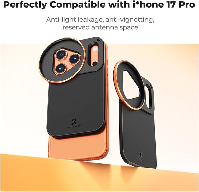 K&F CONCEPT Double-Sided Magnetic Lens Filter Mount Adapter, Compatible with iPhone 17 Pro and 58mm Threaded Filters, iPhone Filter Mount (Filter Not Included)