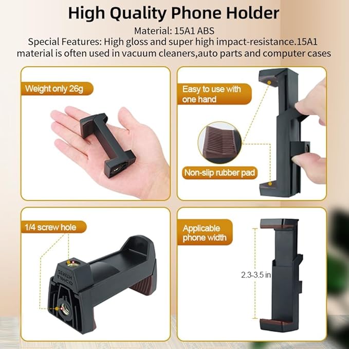 HEMMOTOP 22in Magic Arm with Clamp, Long Articulating Arm Camera Mount, Adjustable Phone Mount Holder 360° Rotation, Mic Arm for Microphone, LED Lights, for iPhone, Tripod, Desk, Table