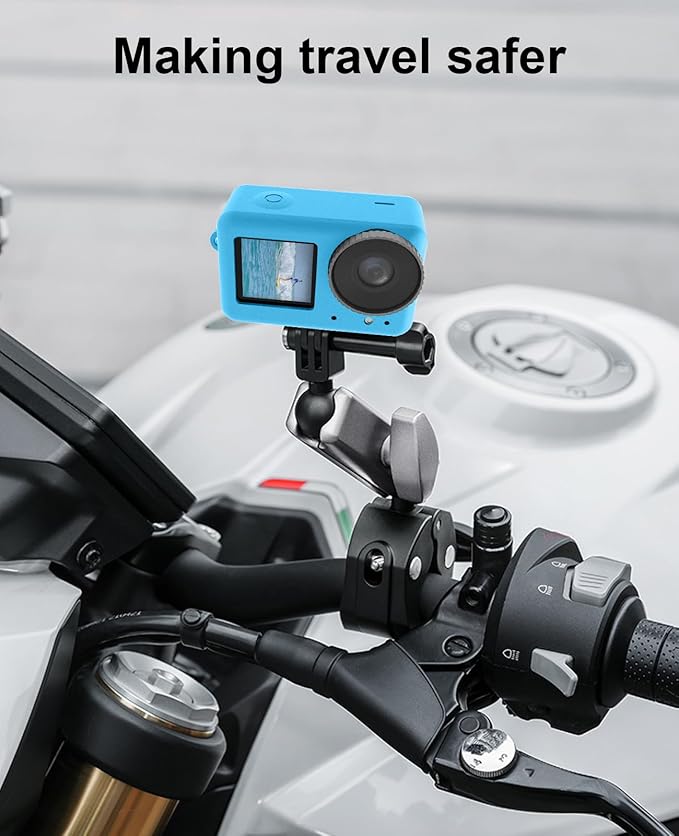 PULUZ Silicone Protective Case for DJI Osmo Action 5 Pro/4/3 with Lens Cap,Dust-Proof,Slim Durable Lightweight Rubber Soft Silicone Camera Protective Cover Accessories (Blue)