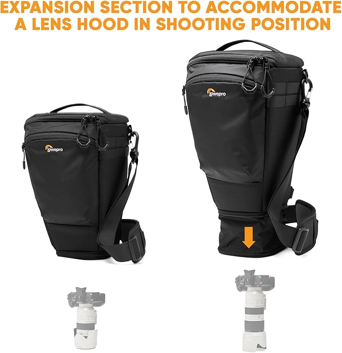 Lowepro ProTactic TLZ 75 Pro AW III Toploader Camera Bag,Camera Case for DSLR, Mirrorless,Volume 6L,Dim:14.57x5.5x6.3in for Cameras w/Lens attached,Modular Shoulder Bag,for Photographer/Videographer