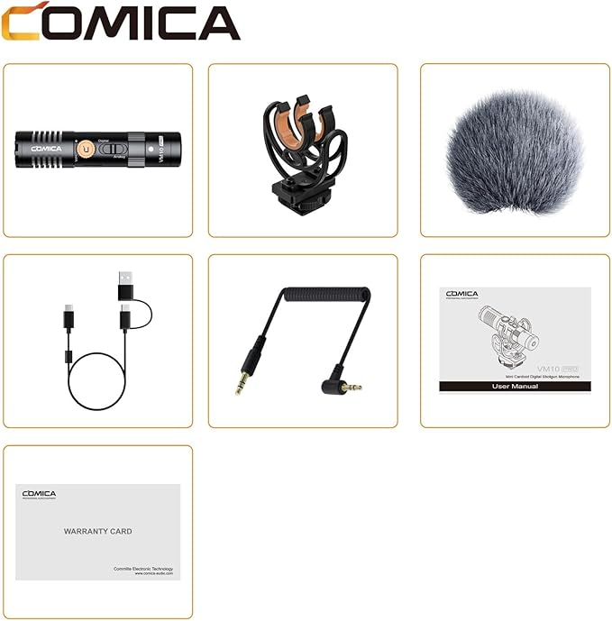 COMICA VM10 PRO Shotgun Microphone,USB C Mic for Camera, Smartphone, Tablet, PC.Ideal for Vlogging, Live Streaming,Recoding.Dual-Mode Video USB Shotgun Microphone with Gain Control