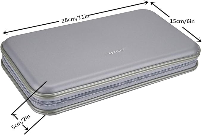 72 Capacity Heavy Duty CD DVD Blu-ray Media Case Storage Holder Organizer Wallet (Silver)