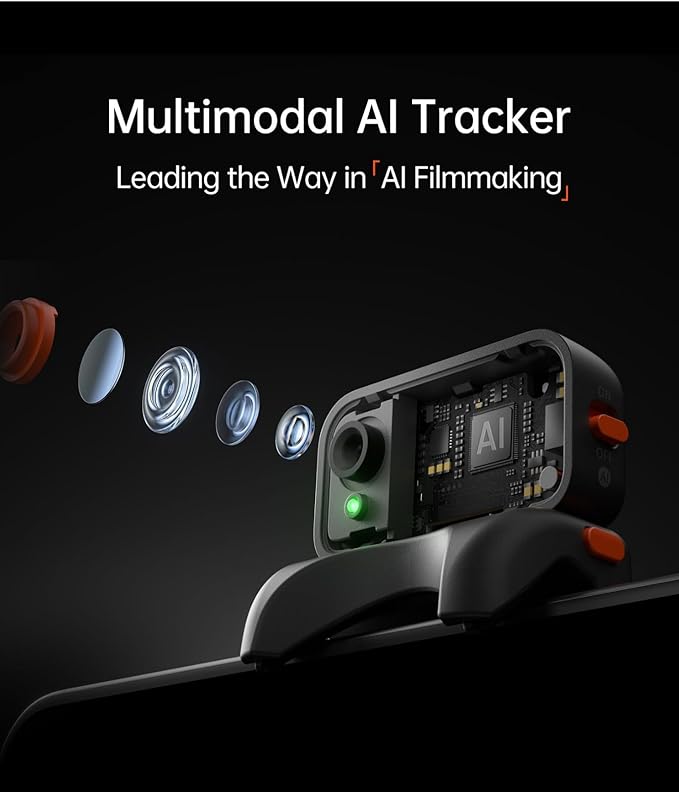 hohem iSteady V3 Ultra Gimbal Stabilizer for iPhone,Phone Gimbal with AI Tracking and Bi-Fill Light Built-in Extendable Rod & Tripod,Detachable Remote Control,Stabilizer for Video Recording (Black)