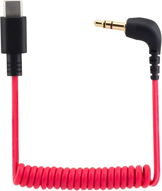 for Rode Wireless GO 2 / ME/Pro USB C to 3.5mm TRS Microphone Adapter Mic Cable, for Hollyland Lark M1 / M2 / MAX / 150 / M1 / MAX Duo DAC Coiled Cable for Android iPhone 15