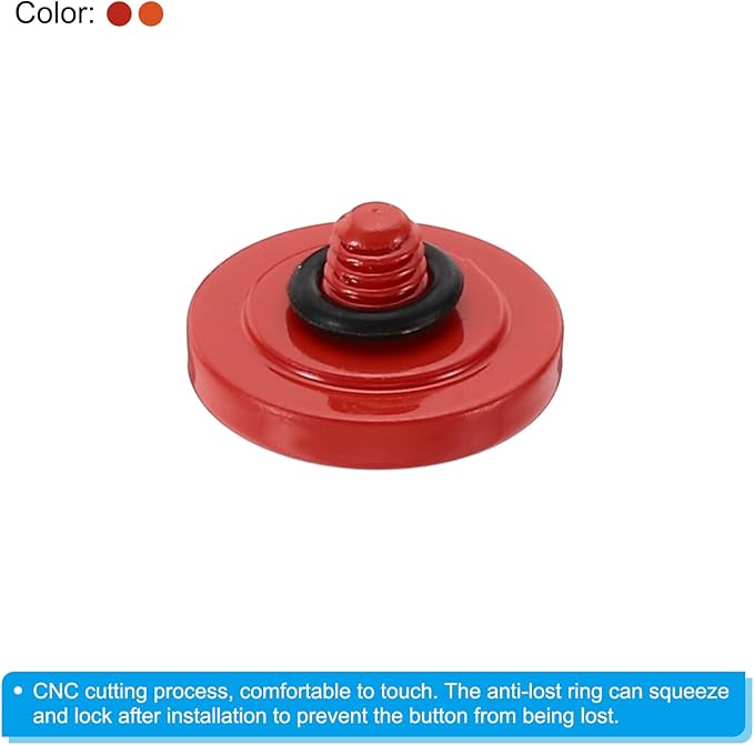 PATIKIL Camera Shutter Button, 2 Pack Soft Shutter Release Button Pure Copper Camera Button Concave Suitable for Nikon for Fujifilm for Leica DSLR/SLR Camera, Red Orange