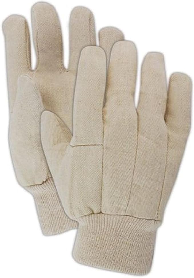 MAGID T89 MultiMaster Cotton/Ramie Economy Style Canvas Glove with Knit Wrist Cuff, Work, Men Size, Natural (Case of 12)