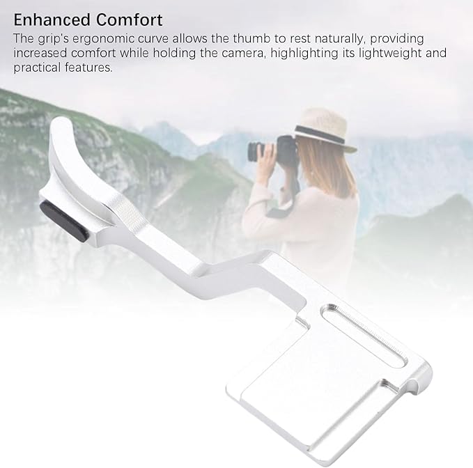 Yunir X T50 Thumb Up Grip for Fuji X T50 Camera Only,Aluminum Alloy Metal Thumb Grip with Hot Shoe Cover Protector Thumb Rest Support Holder,Not Affect The Use of XT50 Camera Buttons (Silver)