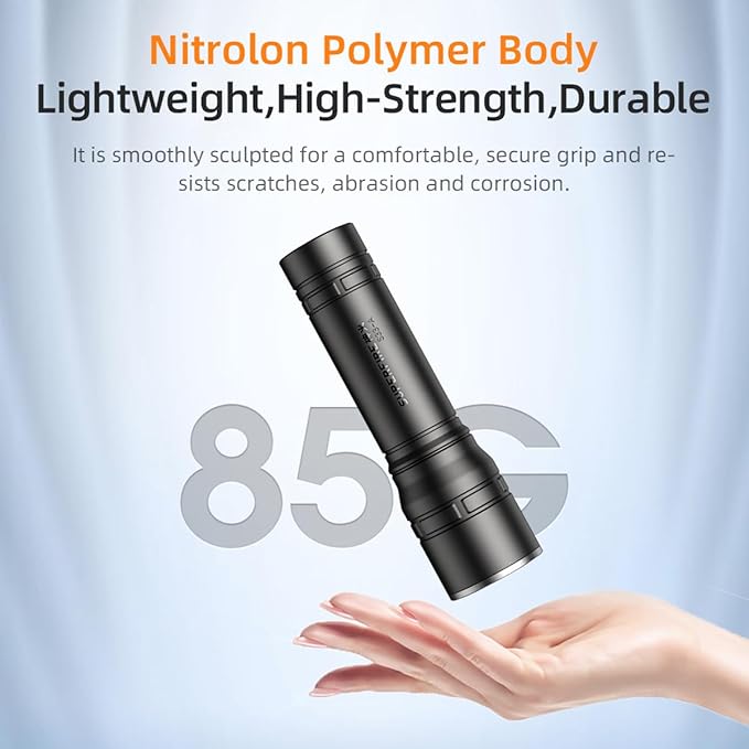 SuperFire Mini Flashlights Handheld, Small Flashlights Powerful, Super Bright Tactical Flashlight LED, Rechargeable Flash Light with 4 Lighting Modes，High Lumens for Home, Emergency, Camping(S3-A)