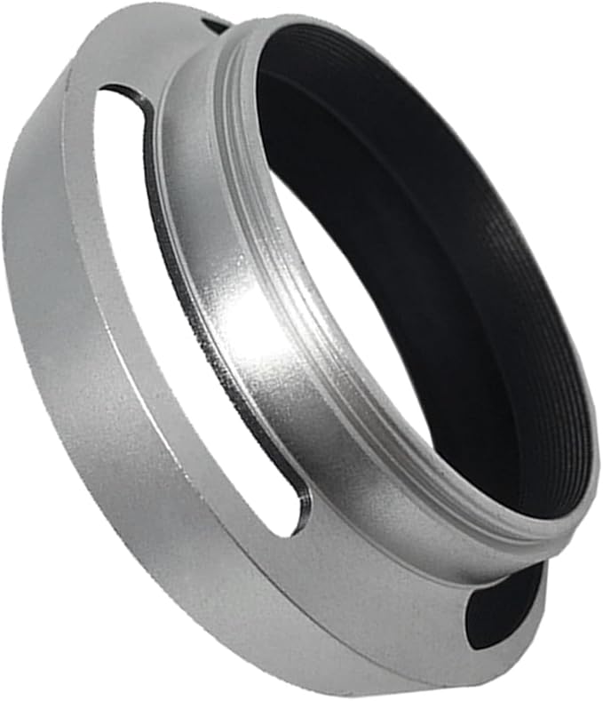 Lens Hood Sunshade Metal Vented Camera Sun Blocker Reduce Reflection 37mm 40.5mm 43mm 46mm 49mm 52mm Screw-in, 37mm,silver