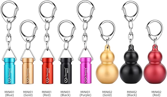 LIGHTFE Mini Flashlight Keychain Jewelry Mini Light Handheld Emergency Light (Mini02 Black)