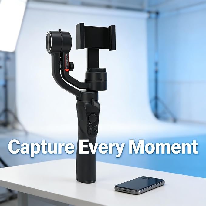 3 Axis Phone, Handheld Stabilizer, 7.0in Smartphone Support - Real - Time Anti - Shake, Intelligent Follow - Up, Live Streaming