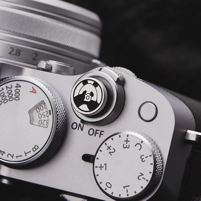 Camera Metal Hot Shoe Cover Protector Cap Cute Button Compatible for Fujifilm X100VI X100V X-M5 X-T4 X-T3 for Nikon ZF Z5 Z6 Z6II (Aluminum Alloy-Shutter Decorative Button)