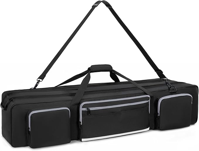 Tripod Carrying Case, Heavy Duty Tripod Bag With Padded Divider Light Stand Bag Dual Zipper Monopod Case for Monopods, Mic Stand, Tent Pole, Gear (42 In