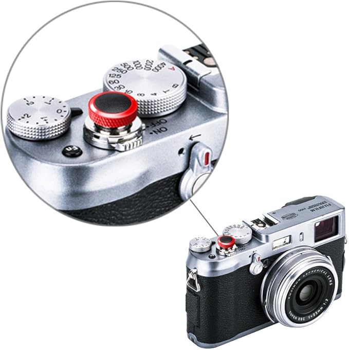 JJC Camera Soft Release Button, Shutter Button for Fuji Fujifilm X-T5 X-T4 X-T3 X-T50 X-T30 III II X-PRO3 X100V X100F X-E5 X-E4 X Half GFX100RF Sony RX1R II RX10 IV III Leica Q3 M10 M9 Nikon Zf Df F3