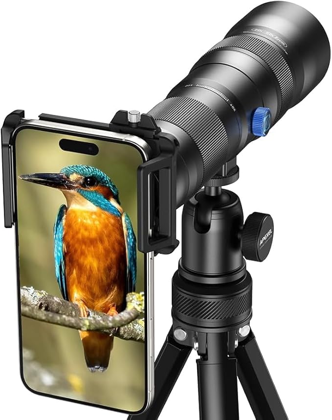 Evil Eye 20-60X Zoom Telephoto Lens, High Power HD Telephoto Phone Lens with Tripod and Universal Phone Clip for iPhone 16/15/14/13 Series, Samsung, Android Phone and Most Smartphone
