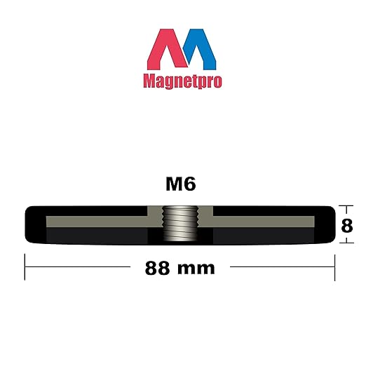 Magnetpro 2 Pieces Strong Rubber Coated Mounting Magnets Anti-Scratch, Over 120 LB Adhesive Power, Magnetic Assembly Base for Light Strips and Additional Mirrors The Outdoor Area