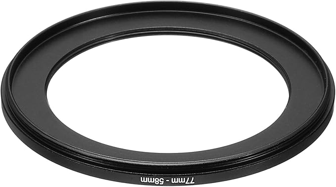 PATIKIL 77mm-58mm Metal Step Down Ring, Camera Lens Filter Adapter Ring Aluminum Filter Adapter Ring for Camera Lenses Hood, Black