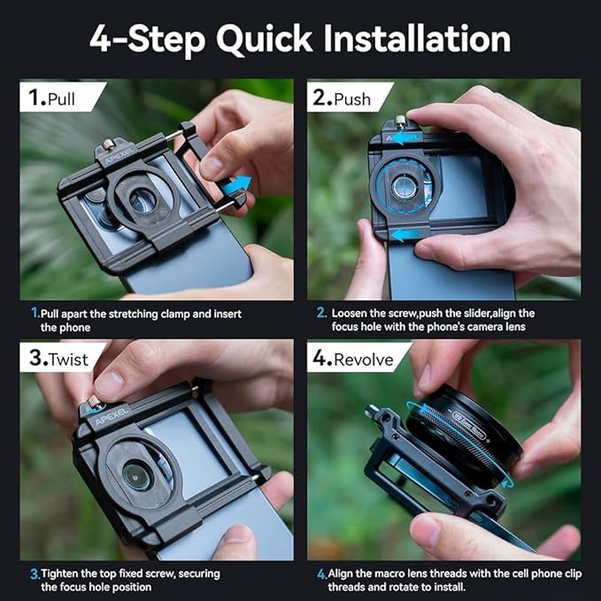 TreasureCave Zoom Macro Lens Kit for Smartphone, 10-20X Macro Cell Phone Lens with for General Purpose Lens Clip, HD Macro Photography Lens Phone Macro Lens Attachment