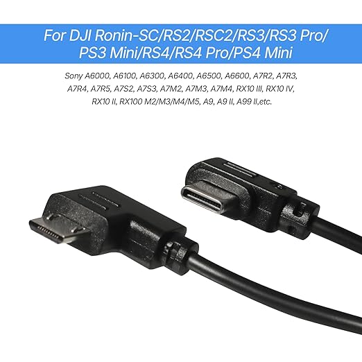 Camera Shutter Release Cable USB-C to Multi-USB for DJI Ronin-SC/RS2/RSC2/RS3/RS3 Pro/PS3 Mini/RS4/RS4 Pro Stabilizer,for SN A6400 A6600 A7R4 A7R5 A7S3 A7M4 Camera RSS Upwards Control Cable 30CM