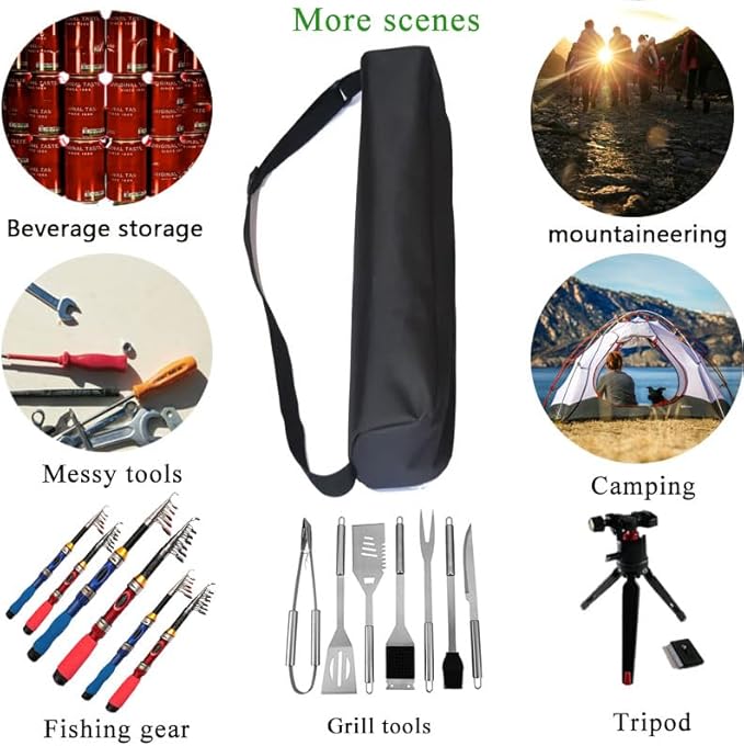 Multi-Purpose Duffle Bag for Sports Gear & Tripod Storage - Heavy Duty Waterproof Organizer for Camera Stand, Mic, Grill Tools, Camping Equipment (17.72''(L) x3.15''(H))