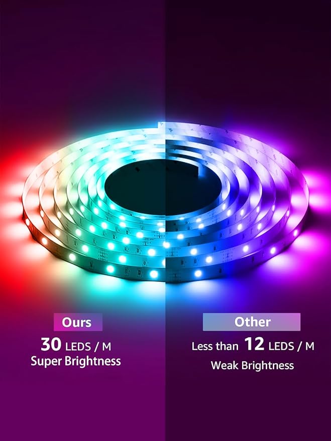 Led Lights for Bedroom 50 ft (1 Roll), 450Leds Smart Led Strip Lights with App Remote Control, RGB Music Sync Color Changing Lights for Bedroom, Kitchen, Party, Home Decoration