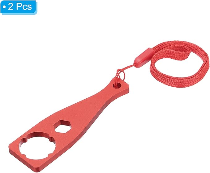 PATIKIL Camera Screw Spanner, 2 Pack Aluminium Alloy Camera Tighten Knob Bolt Nut Screw Wrench with Lanyard for Action Camera, Red