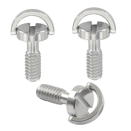 Piutouyar 1/4"-20 Thread Stainless Steel D Ring Screw, D Shaft Quick Release Plate Mounting Screw Camera Fixing Screws
