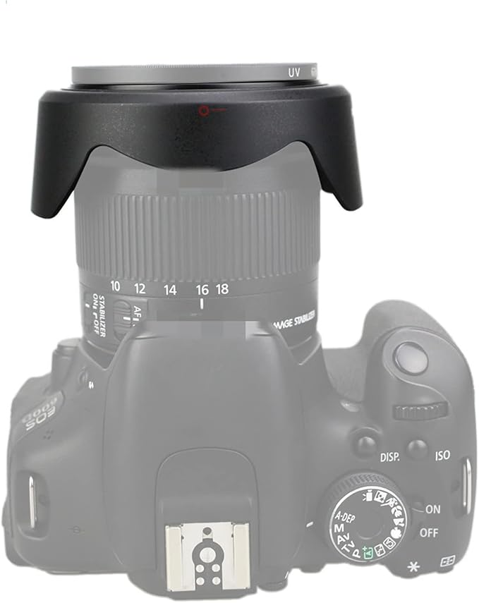 JJC Reversible Lens Hood for Canon EF-S 10-18mm f/4.5-5.6 IS STM - Compatible With Rebel T7i T8i T7 T6S T6i T5i T5 SL3 SL2 EOS 90D 80D 77D 70D 7D Mark II - Replaces Canon EW-73C