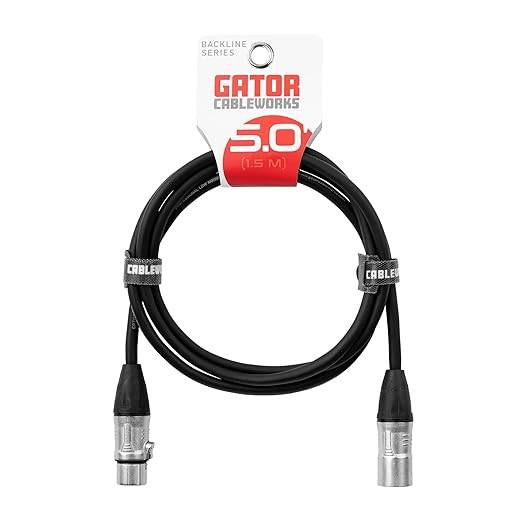 By Gator Cases Backline Series Standard 5 Foot XLR Microphone Cable, (GCWB-XLR-05)