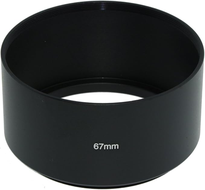 SIOTI 67mm Lens Hood, Oxidation Matte Anti Reflective Treatment, Aluminum Alloy, with 1 * 72mm Lens Cap, Compatible with Sony/Canon/Nikon/Fuji etc >85mm Camera Lens