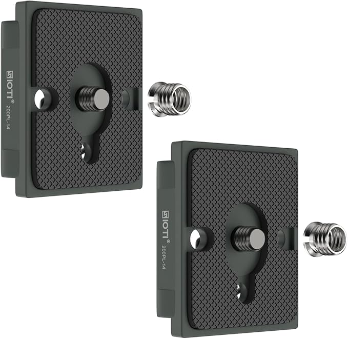 SIOTI 200PL-14 Quick Release Plate to RC/RC2/XPRO, 200PL-14 QR, Compatible for Manfr0tt0 Tripods Head with RC/RC2/XPRO Rapid Connect System (Gray)