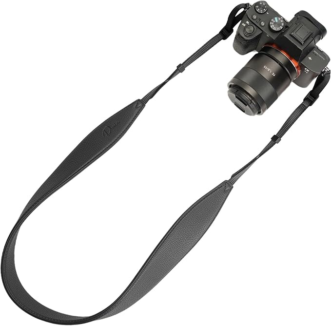 1.8”Wide Camera Strap, Fashionable PU Leather Camera Strap for Sony/Nikon/Canon/Minolta/Panasonic/SLR/DSLR Cameras