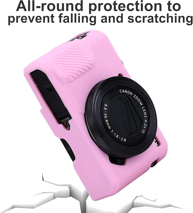 Pocoukate Camera Body Case for Canon G7X /G7X Mark II/Mark III Silicone Case Cover with Optical 9H Hardness 0.3mm Ultra-Thin DSLR Camera Screen Protector