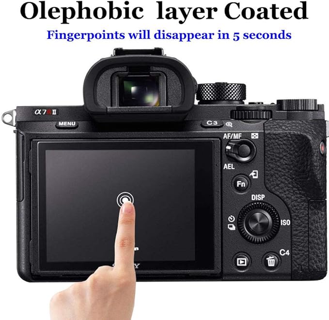 Screen Protector for Sony alpha a7II A7III A7 III A7 II A7R IV A7R III A7R II & Hot Shoe Cover [3+2Pack] 0.3mm 9H Hardness Tempered Glass Cover Anti-Scrach Anti-Fingerprint Anti-Bubble