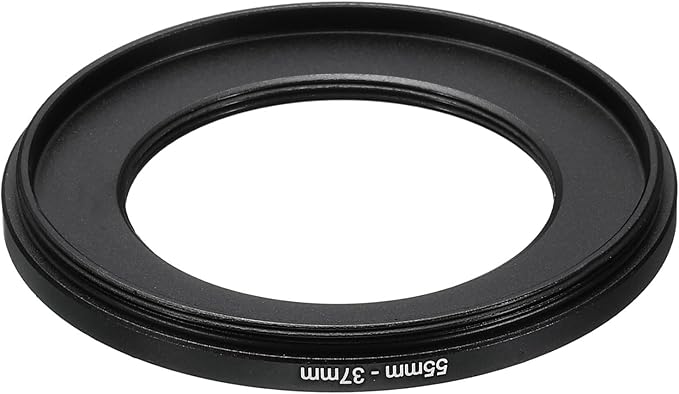 PATIKIL 55mm-37mm Metal Step Down Ring, Camera Lens Filter Adapter Ring Aluminum Filter Adapter Ring for Camera Lenses Hood, Black