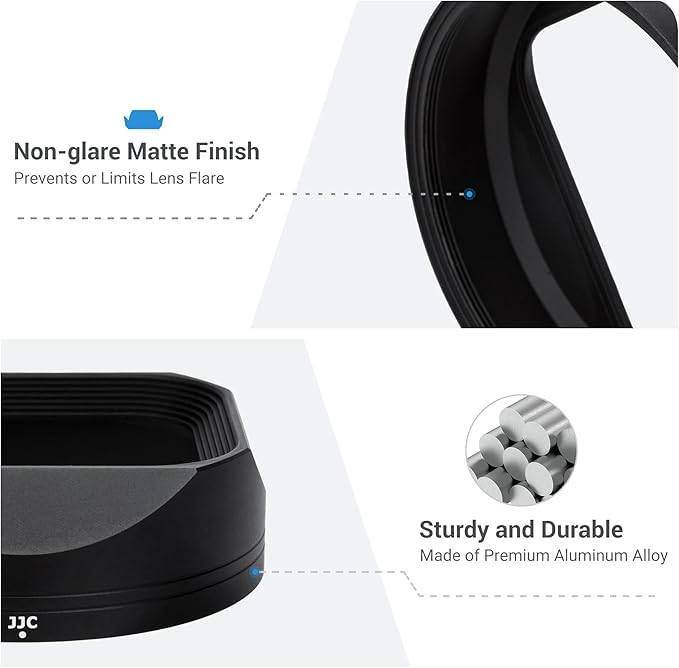 JJC Metal Lens Hood for Leica Q3 43/ Q3/ Q2 Cameras, Compatible with 49mm Lens Filter & Original Lens Cap, No Vignetting