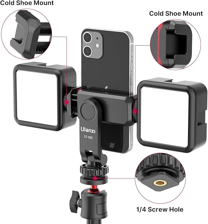 ULANZI Phone Tripod Mount ST-06S Smartphone Video Rig with Handles