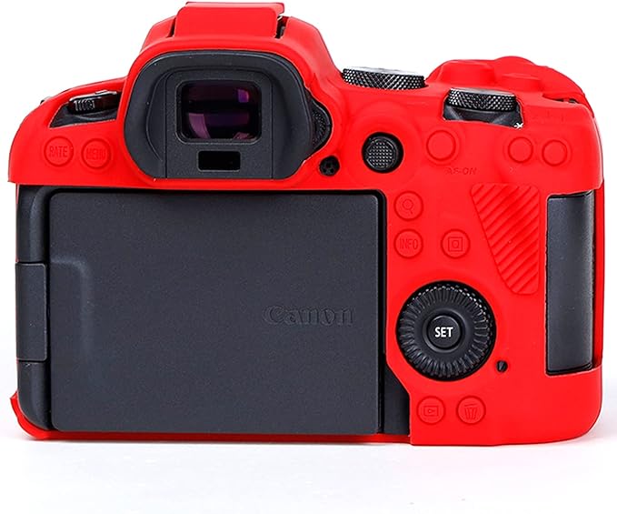 Surpassed Professional Secure Silicone Camera Case Cover Housing Body Skin for Canon EOS R6 Full-Frame Mirrorless Camera (Red)