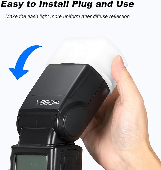 Soonpho 3Pcs Flash Diffuser, 3.15" x 2.09" White Bounce Light Diffuser Kit Compatible for Godox V860III V850II TT685II TT600 for Canon, Nikon, Sony, Olympus, Fuji Hot-Shoe Mount Camera Speedlight
