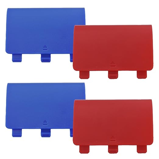 4 Pcs Battery Back Cover for Xbox One/One S/One X Controller[NOT for Xbox Series X/S],Battery Back Shell Covers,Replacement Battery Cover Door Compatible with Xbox One(Blue&Red) [Video Game]