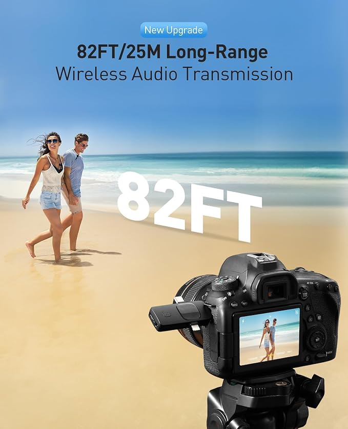 3-in-1 Mini Microphone for iPhone: Wireless Lavalier Microphones for iOS/Android/Camera - Noise Reduction Lapel Mic, Clip on Mic for Video Recording Vlog, YouTube, Interview, Gifts